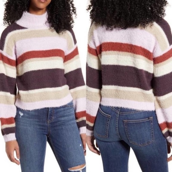 Ten Sixty Sherman Striped Color Sweater Purple size Large - Picture 2 of 6